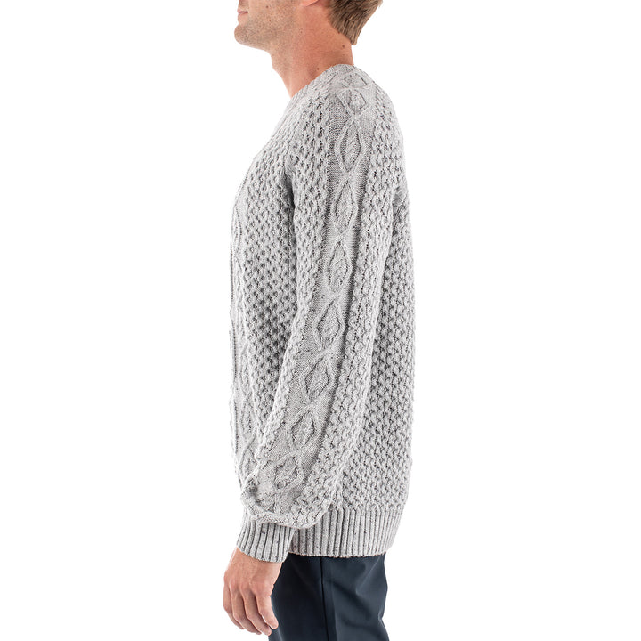 Jetty Angler Oyster Sweater - Men's Light Grey