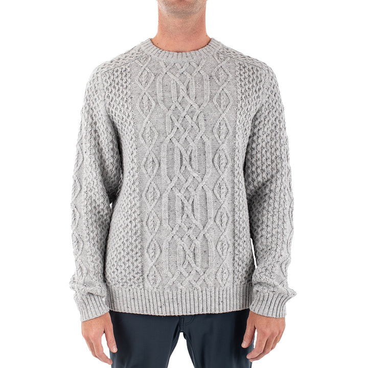 Jetty Angler Oyster Sweater - Men's Light Grey
