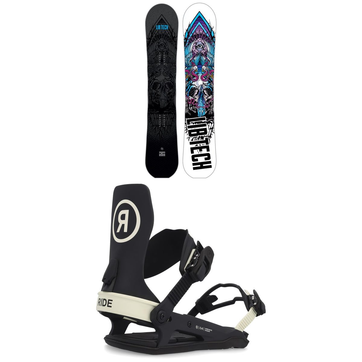 Lib Tech Terrain Wrecker C2X Snowboard + Ride C-6 Snowboard Bindings 2023