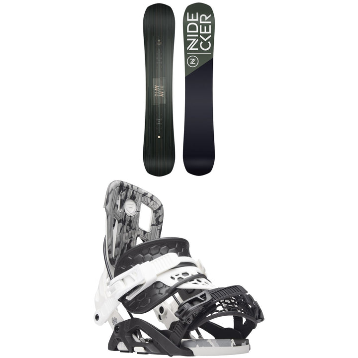 Nidecker Play Snowboard + Flow Fuse Hybrid Snowboard Bindings 2024