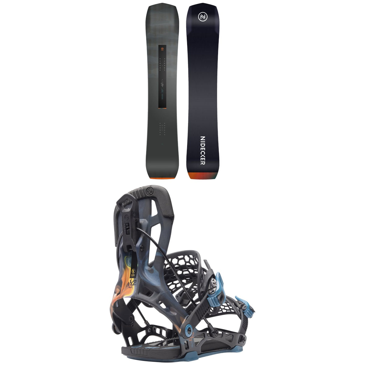 Nidecker Thruster Snowboard + Flow NX2-TM Hybrid Snowboard Bindings 2024