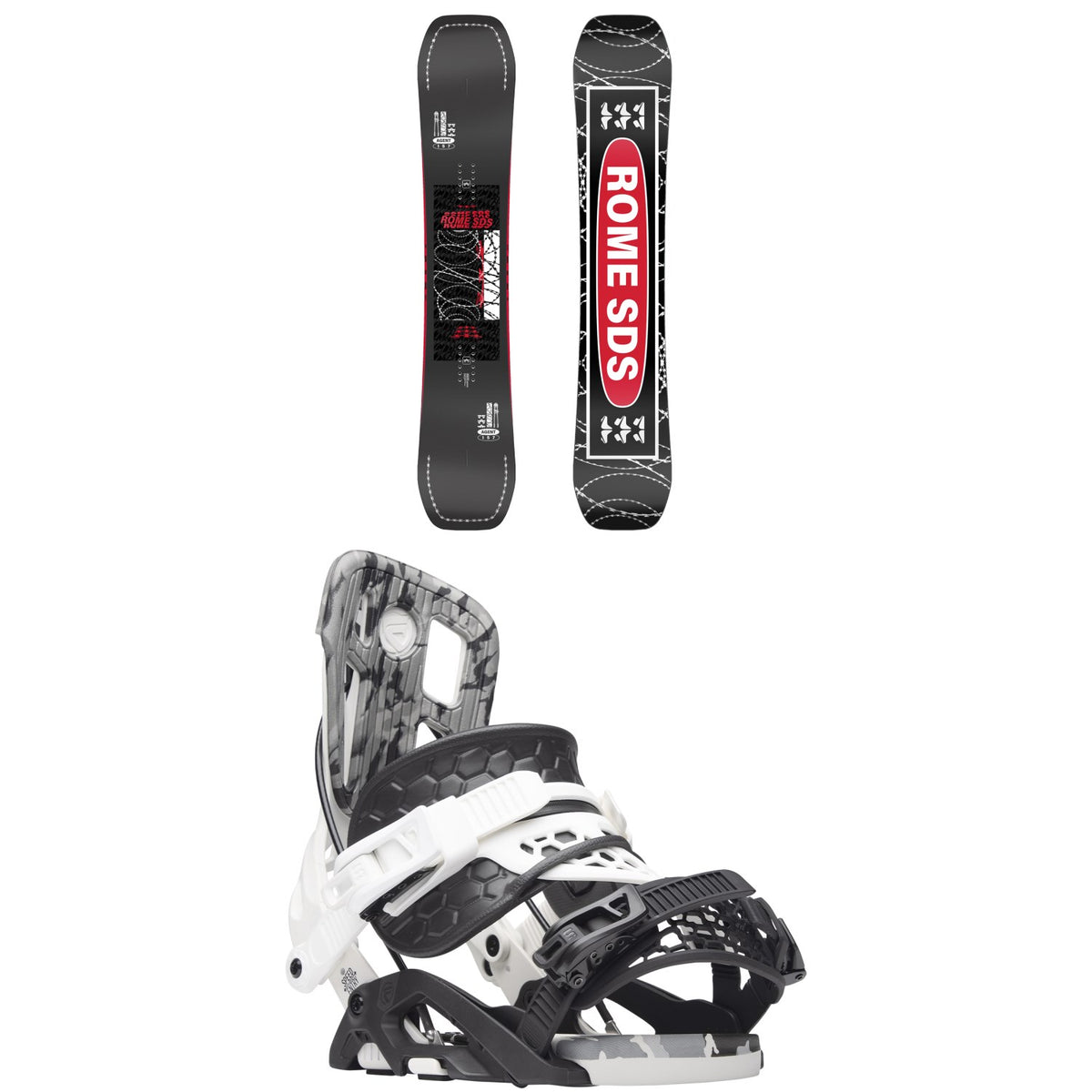 Rome Agent Snowboard + Flow Fuse Hybrid Snowboard Bindings 2024
