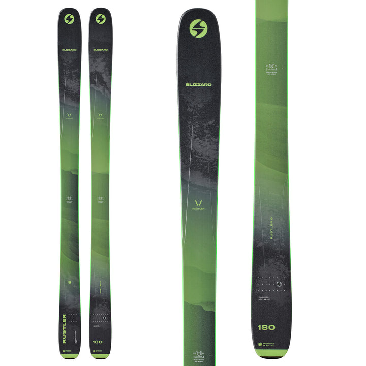 Blizzard Rustler 9 Skis + Salomon Warden MNC 13 Demo Ski Bindings 2023