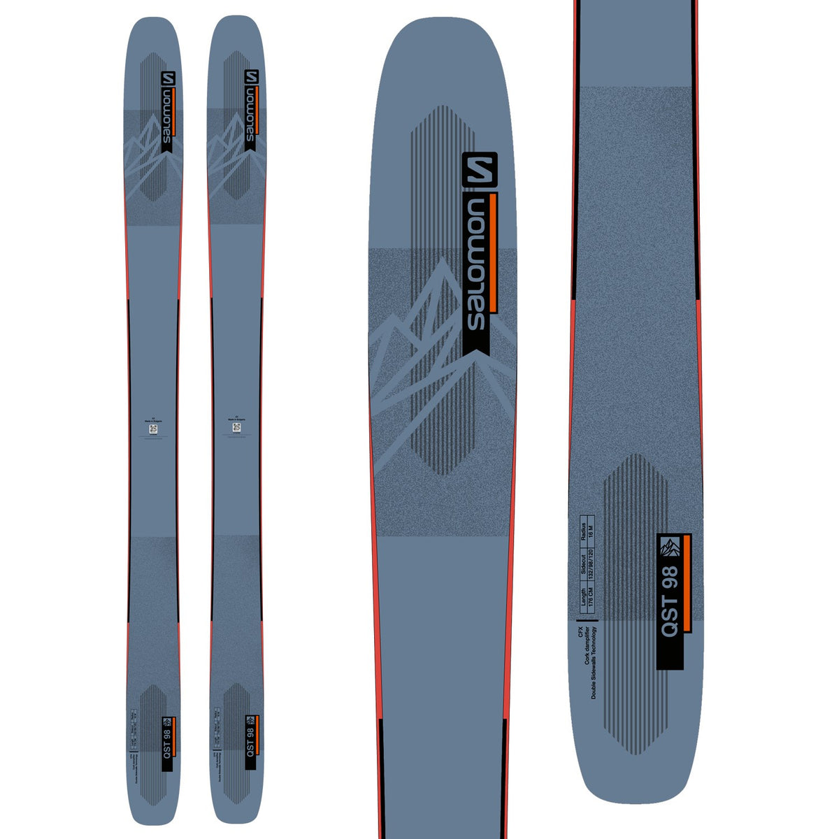 Salomon QST 98 Skis + Salomon Warden MNC 13 Demo Ski Bindings 2023