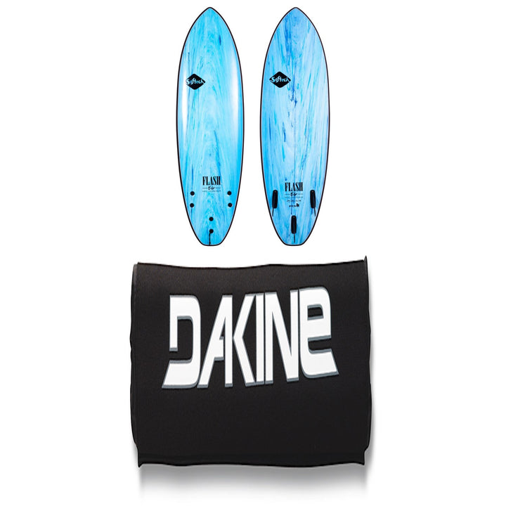 Softech Flash Eric Geiselman FCS II 5'0" Surfboard + Dakine 18" Rack Pads - Set of 2