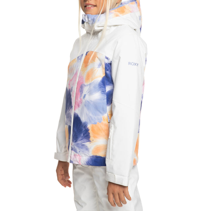 Roxy Greywood Jacket - Girls' Bright White/Pansy Pansy RG