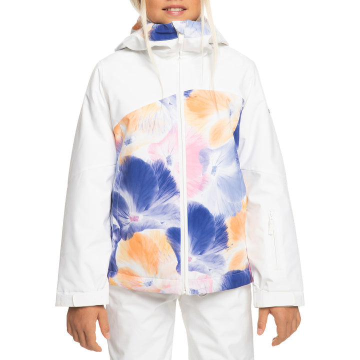 Roxy Greywood Jacket - Girls' Bright White/Pansy Pansy RG