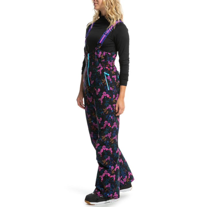 Roxy X Rowley Insulated Bibs - Women's True Black/Dark Reds Floral