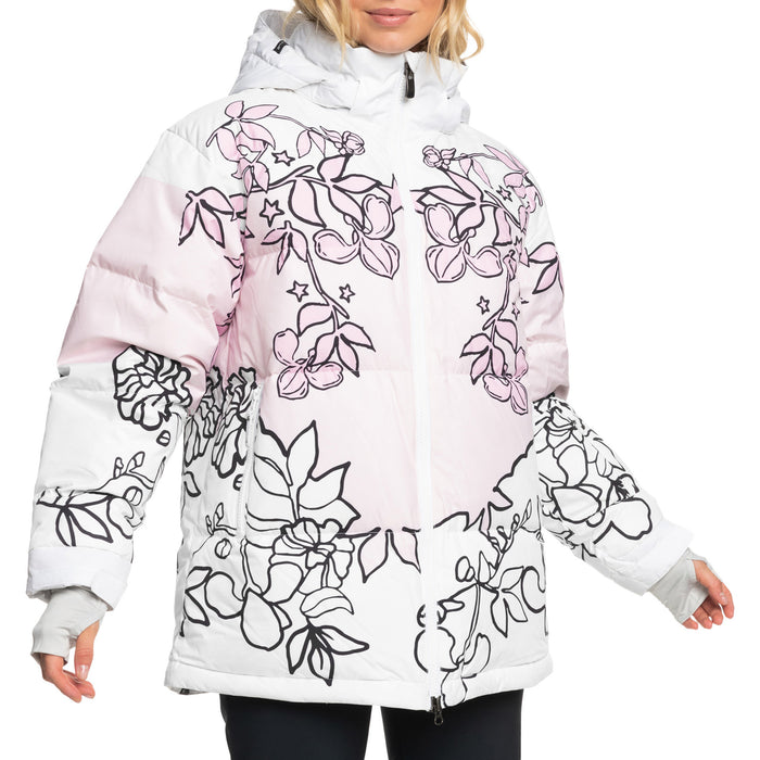 Roxy X Rowley Puffer Jacket - Women's Bright White/Laurel Floral