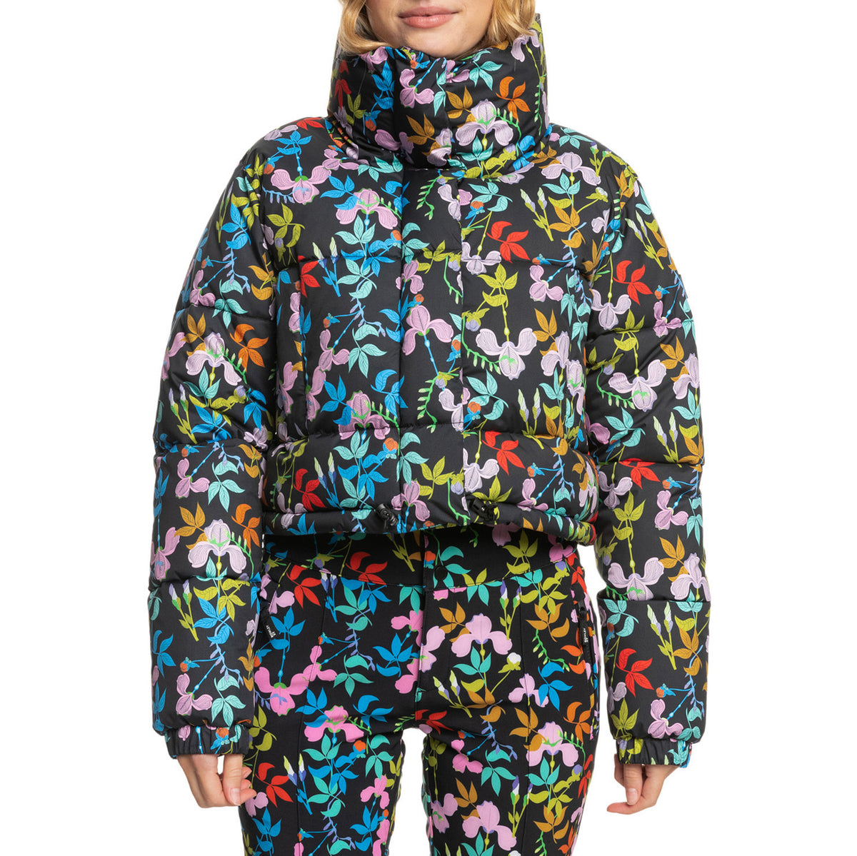 Roxy X Rowley Short Puffer Jacket - Women's True Black/Multifloral