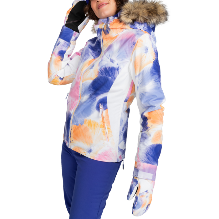Roxy Jet Ski Jacket - Women's Bright White/Pansy Pansy