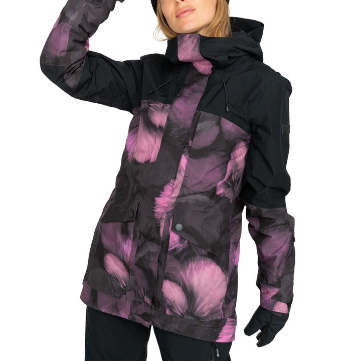 Roxy Glade GORE-TEX Printed Jacket - Women's True Black/Pansy Pansy