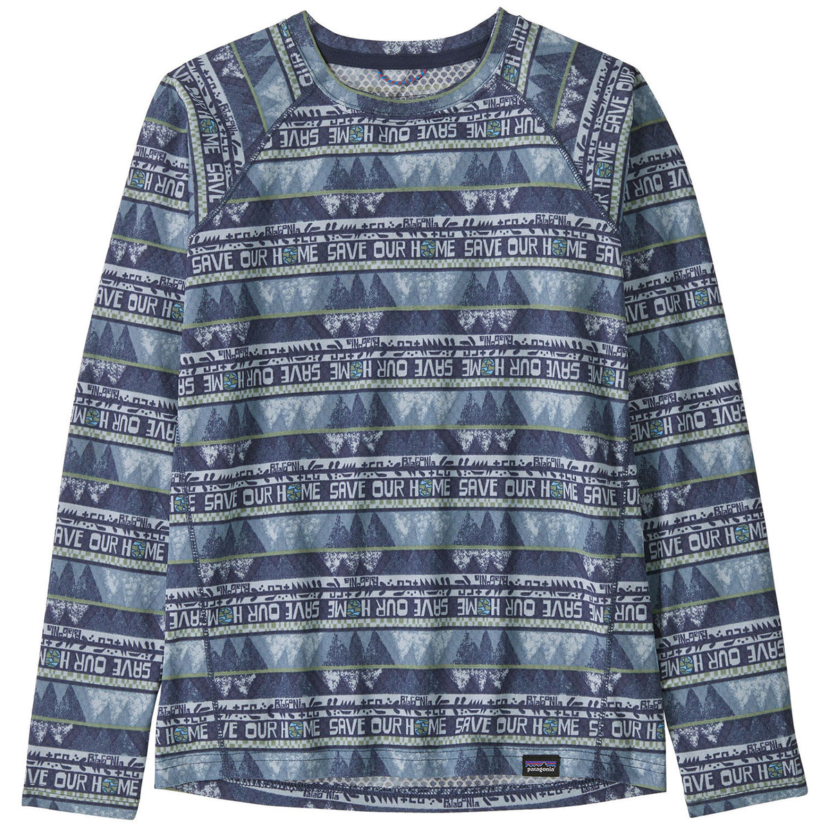 Patagonia Capilene Midweight Crew - Kids' Home/Dolomite Blue