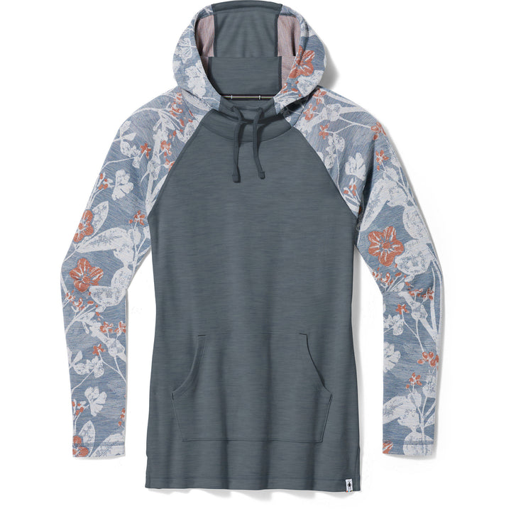 Smartwool Thermal Merino Drape Neck Hoodie - Women's Winter Sky Floral