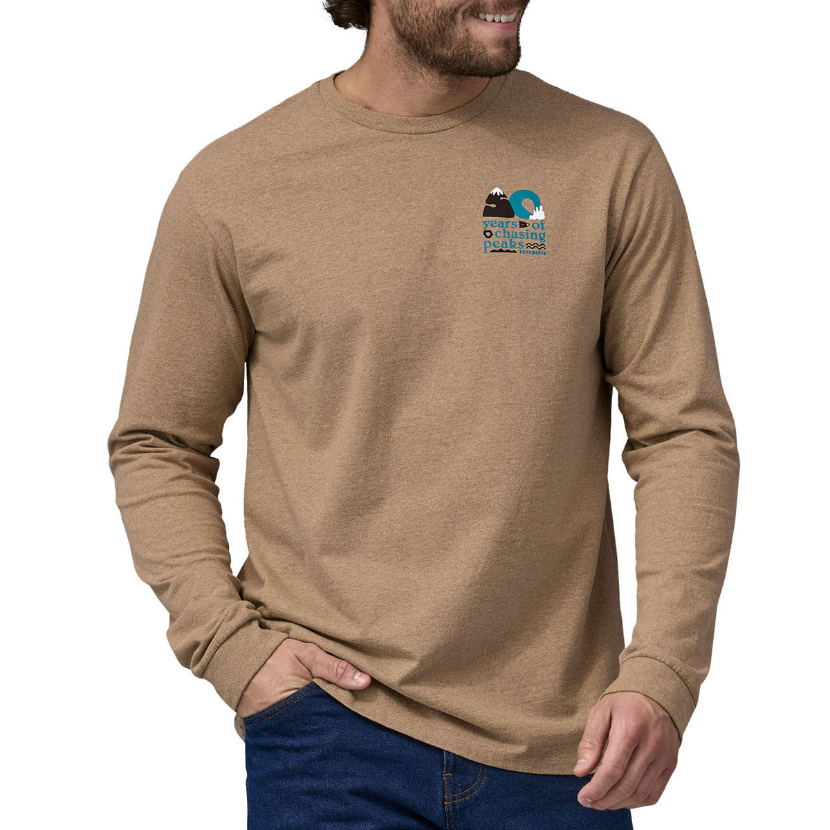 Patagonia Long-Sleeve Chasing Peaks Responsibili T-Shirt - Men's Grayling Brown
