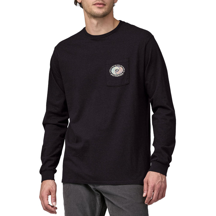 Patagonia Long-Sleeve Snowstitcher Pocket Responsibili T-Shirt - Men's Ink Black