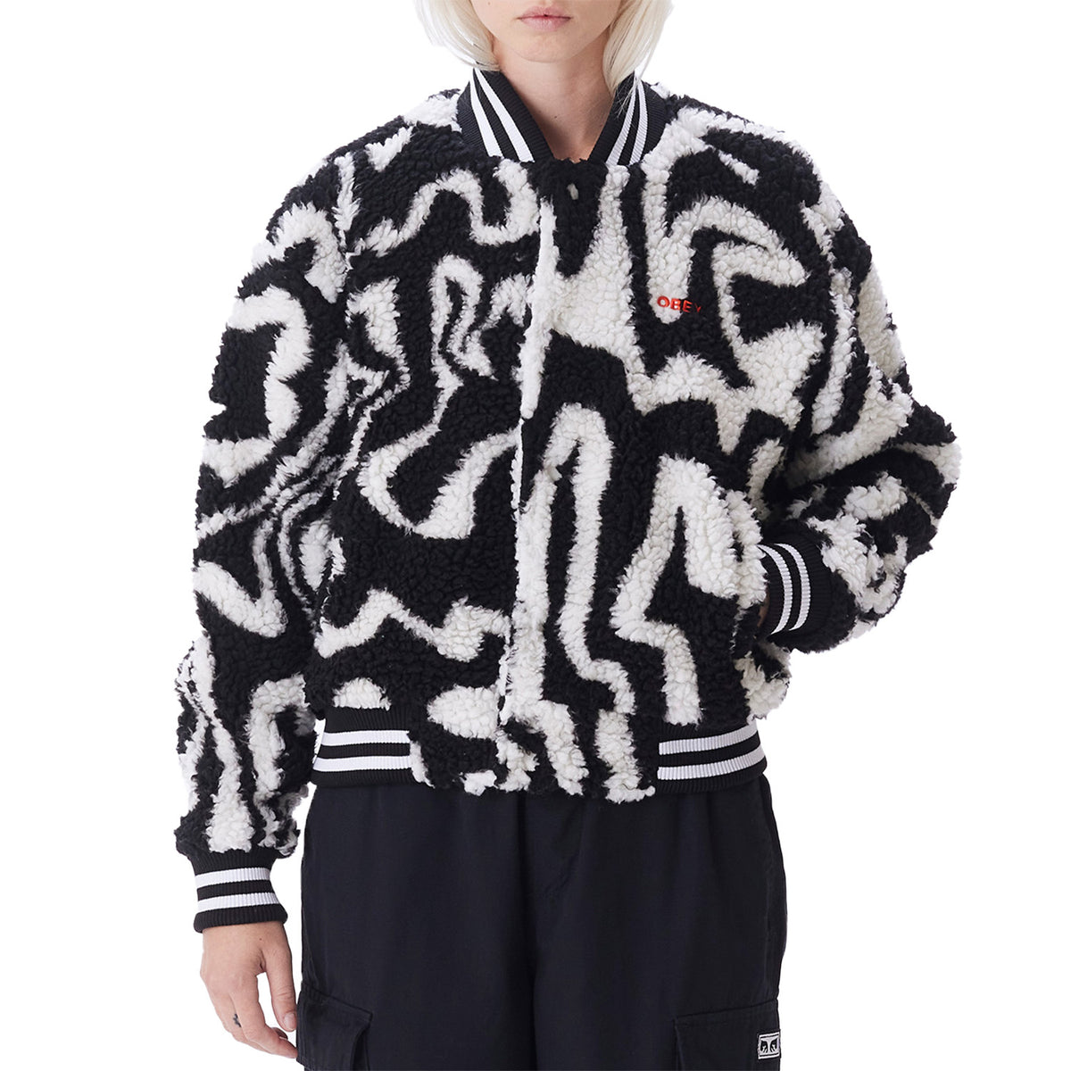 Obey Clothing Mazy Varsity Jacket - Women's Black Multi