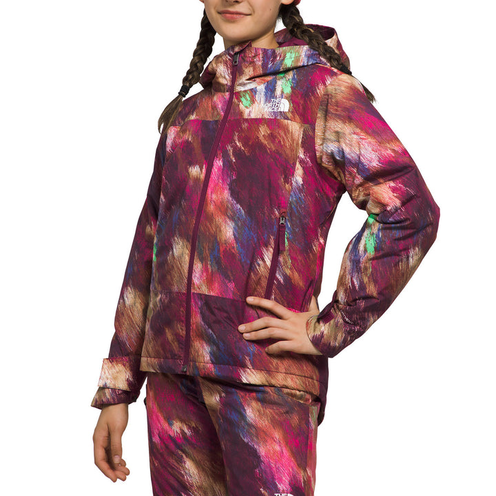 The North Face Freedom Insulated Jacket - Girls' Boysenberry Paint Lightening Small Print