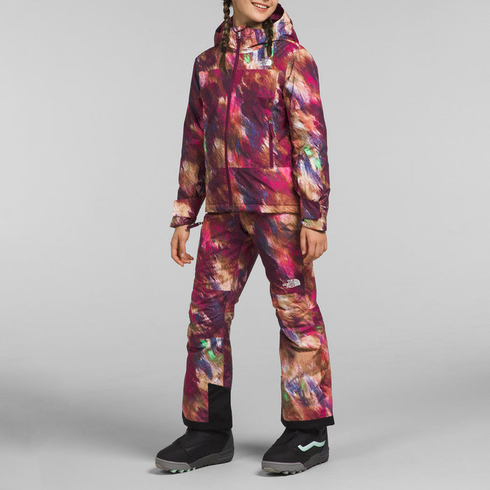 The North Face Freedom Insulated Jacket - Girls' Boysenberry Paint Lightening Small Print