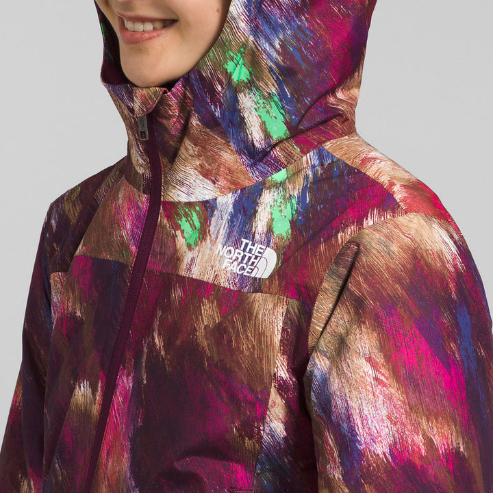 The North Face Freedom Insulated Jacket - Girls' Boysenberry Paint Lightening Small Print