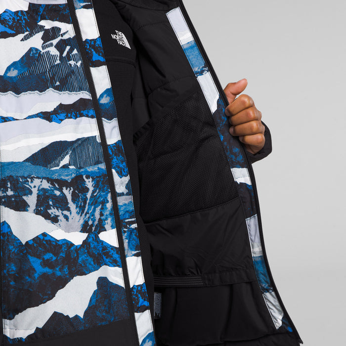 The North Face Freedom Insulated Jacket - Boys' Optic Blue Mountain/Traverse Print