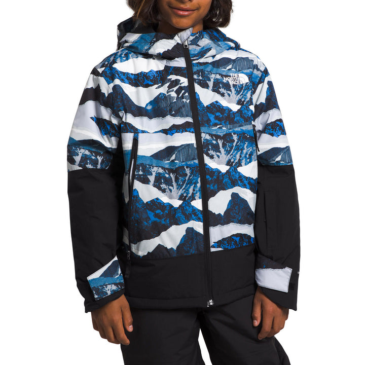 The North Face Freedom Insulated Jacket - Boys' Optic Blue Mountain/Traverse Print