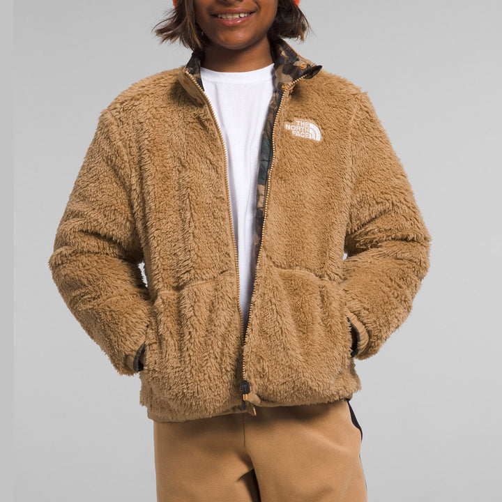 The North Face Reversible Mt Chimbo Full Zip Hooded Jacket - Boys' Utility Brown Camo