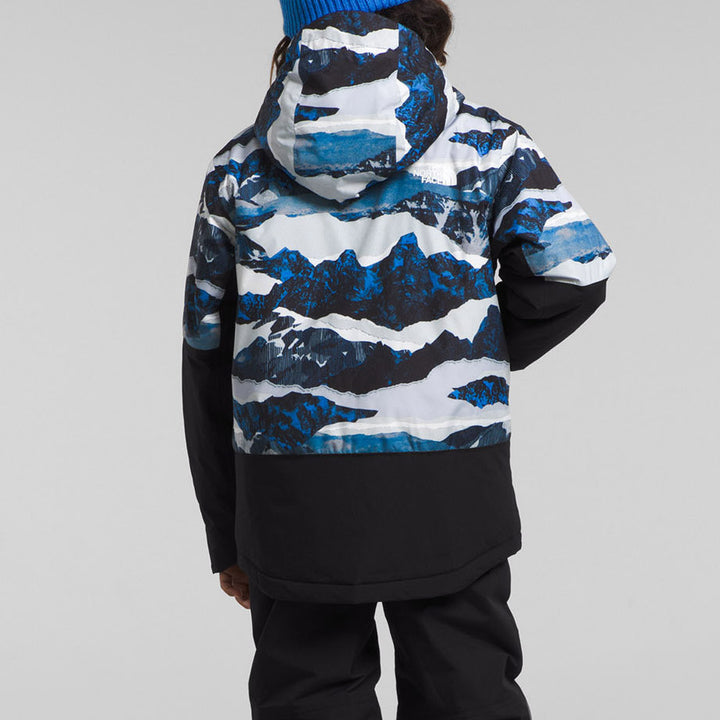 The North Face Freedom Insulated Jacket - Boys' Optic Blue Mountain/Traverse Print
