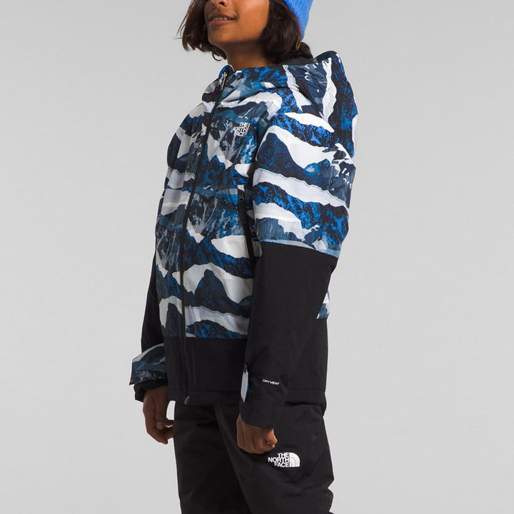 The North Face Freedom Insulated Jacket - Boys' Optic Blue Mountain/Traverse Print