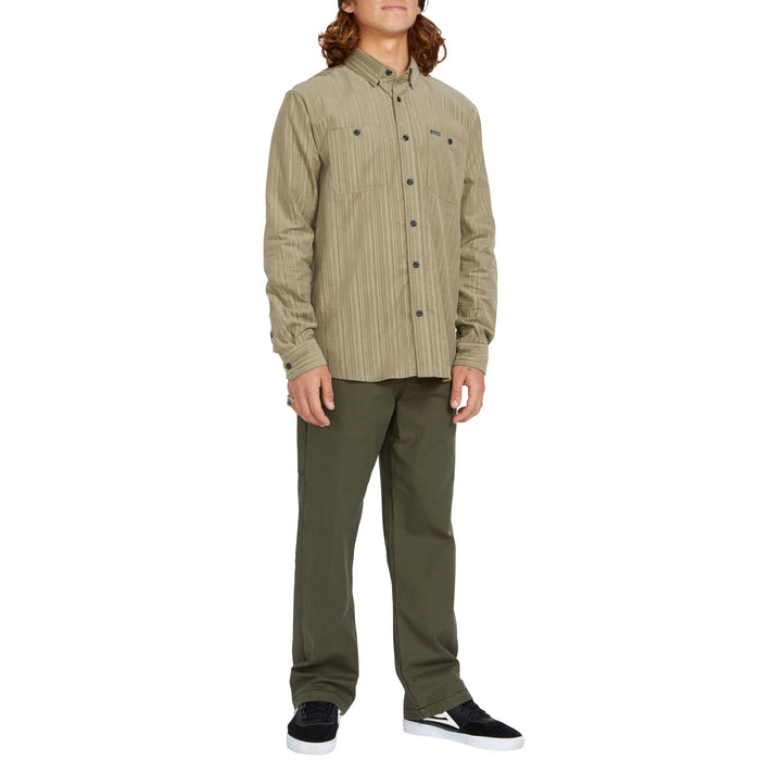 Volcom ENT Fat Tony Woven Long-Sleeve Shirt - Men's Khaki