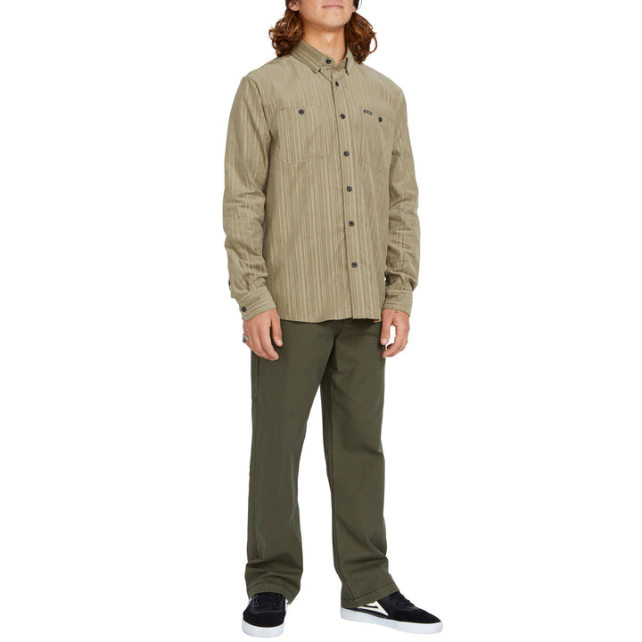 Volcom ENT Fat Tony Woven Long-Sleeve Shirt - Men's Khaki