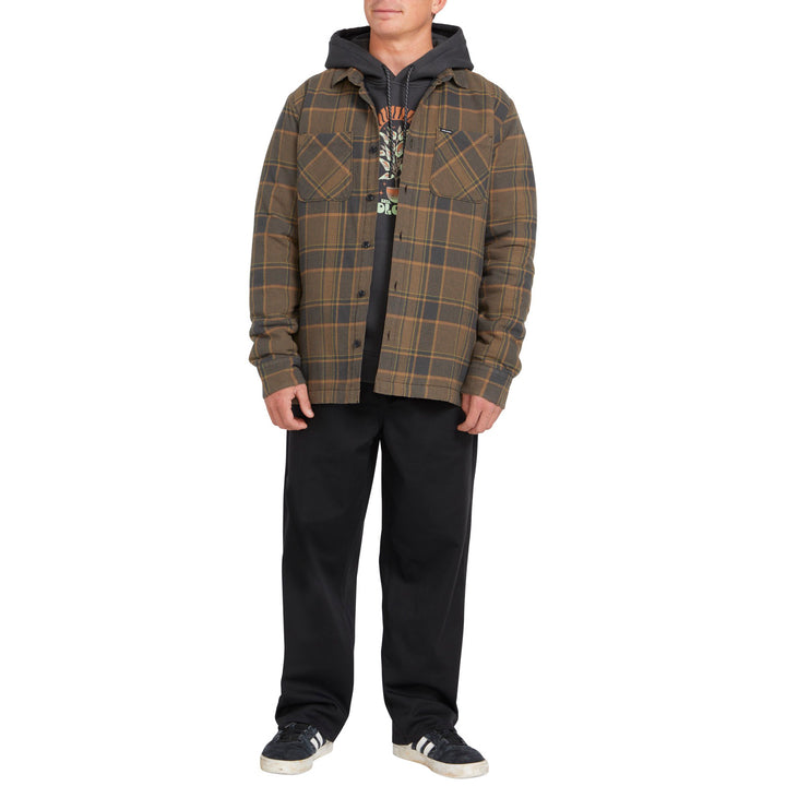Volcom Brickstone Lined Long-Sleeve Flannel - Men's Mud