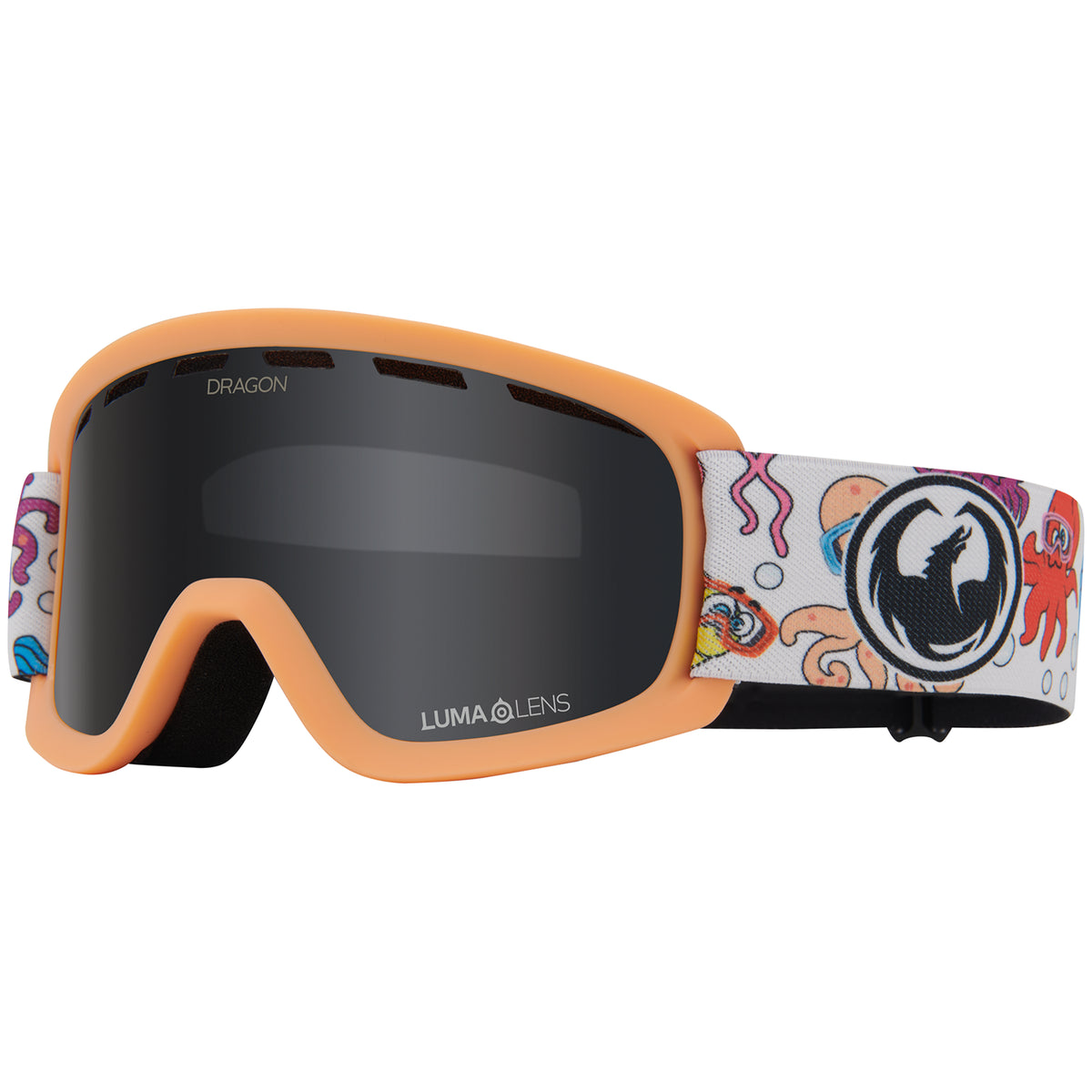 Dragon Lil D Low Bridge Fit Goggles - Toddlers' Sea Friends/LumaLens Dark Smoke