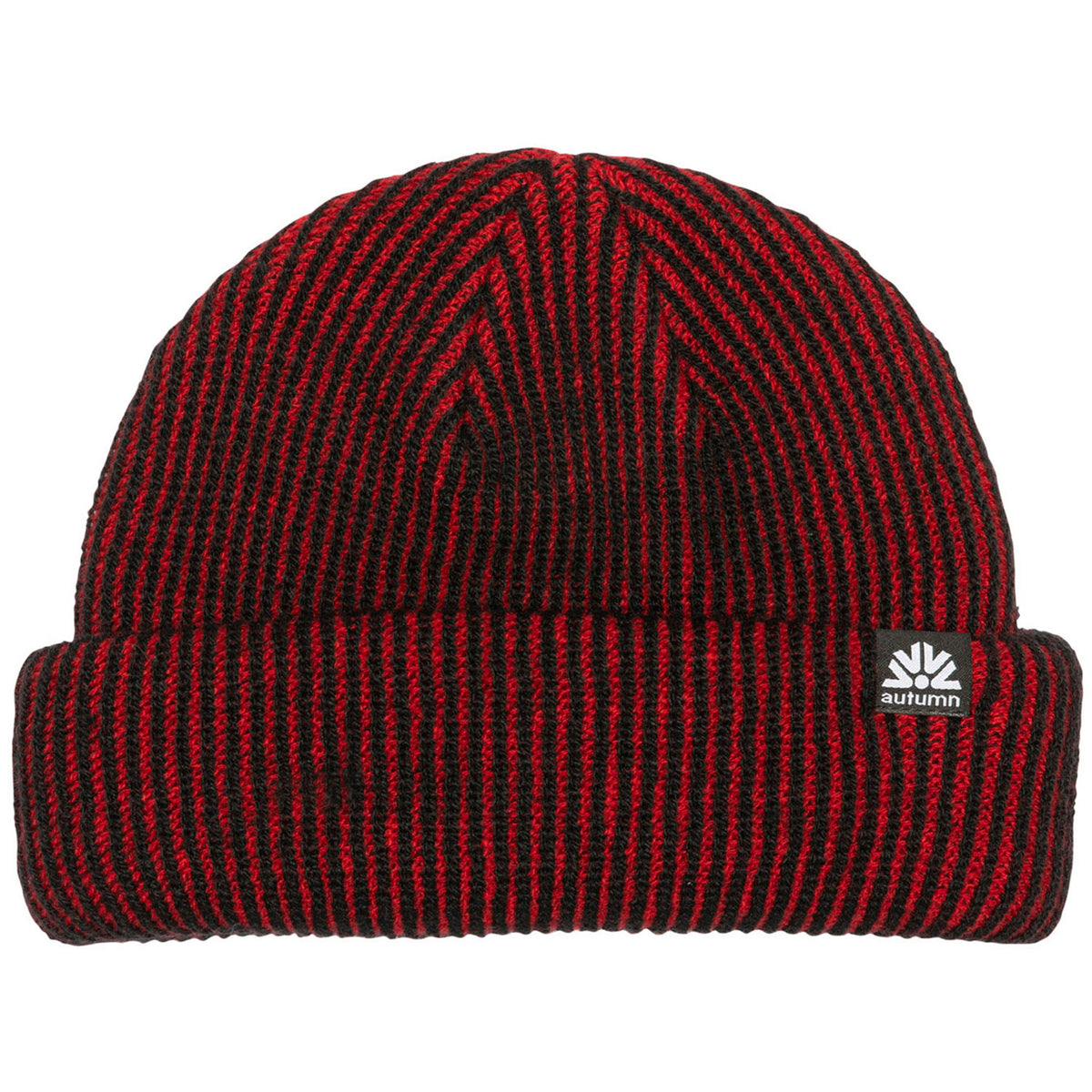 Autumn Cord Double Roll Beanie Red