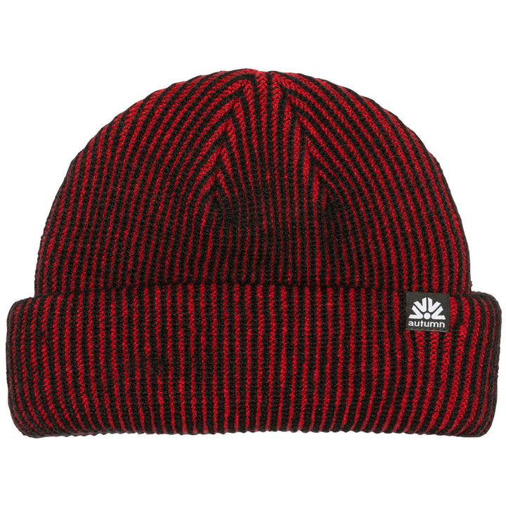 Autumn Cord Double Roll Beanie Red