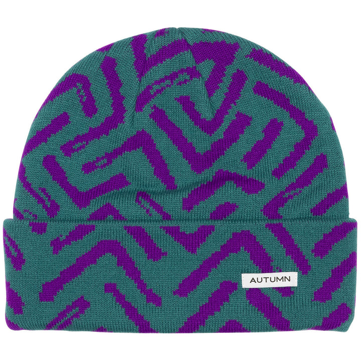 Autumn Geo Beanie Teal