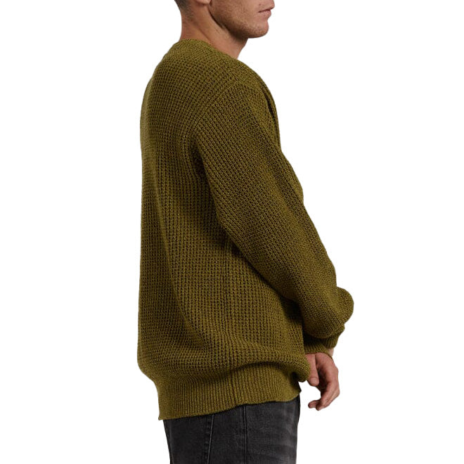 Thrills Reaction Crew Knit Sweater - Men's Antique Moss