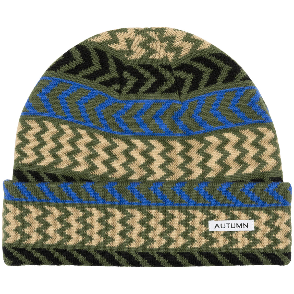 Autumn Chevron Beanie Green
