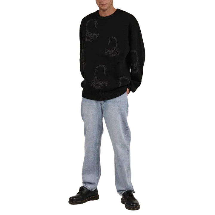 Thrills Doomed Crew Knit Sweater - Men's Black