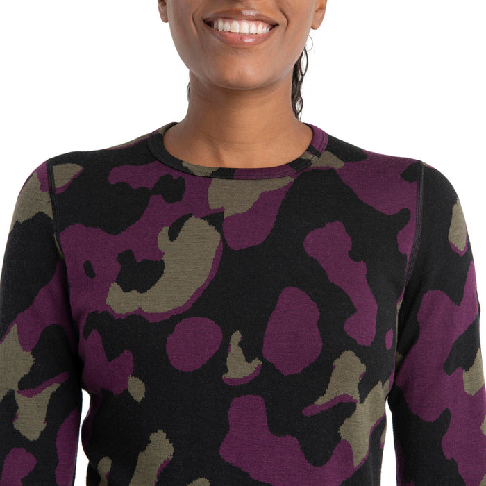 Icebreaker Merino 260 Vertex Long-Sleeve Crew - Women's Black/Loden/Nightshade