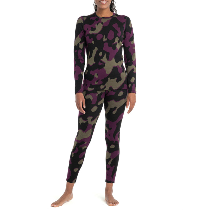 Icebreaker Merino 260 Vertex Long-Sleeve Crew - Women's Black/Loden/Nightshade