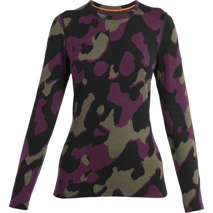 Icebreaker Merino 260 Vertex Long-Sleeve Crew - Women's Black/Loden/Nightshade