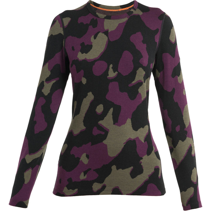 Icebreaker Merino 260 Vertex Long-Sleeve Crew - Women's Black/Loden/Nightshade