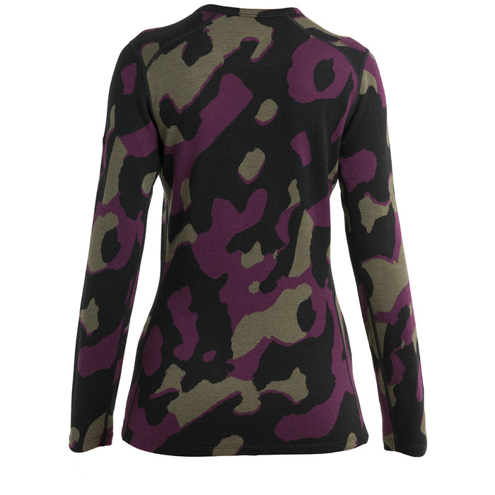 Icebreaker Merino 260 Vertex Long-Sleeve Crew - Women's Black/Loden/Nightshade