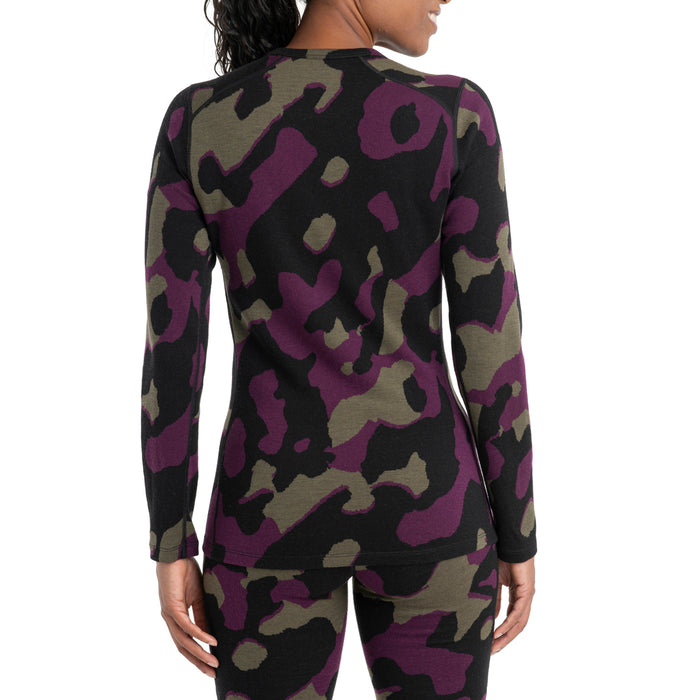 Icebreaker Merino 260 Vertex Long-Sleeve Crew - Women's Black/Loden/Nightshade