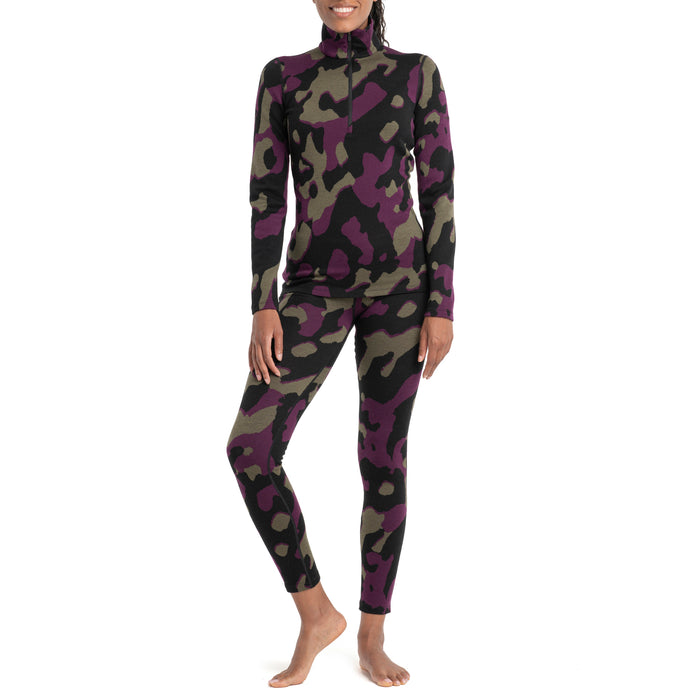 Icebreaker Merino 260 Vertex Long-Sleeve Half Zip Top - Women's Black/Loden/Nightshade