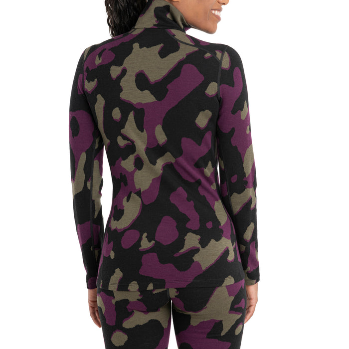 Icebreaker Merino 260 Vertex Long-Sleeve Half Zip Top - Women's Black/Loden/Nightshade