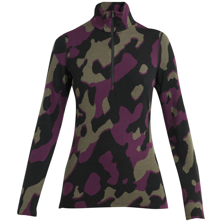 Icebreaker Merino 260 Vertex Long-Sleeve Half Zip Top - Women's Black/Loden/Nightshade