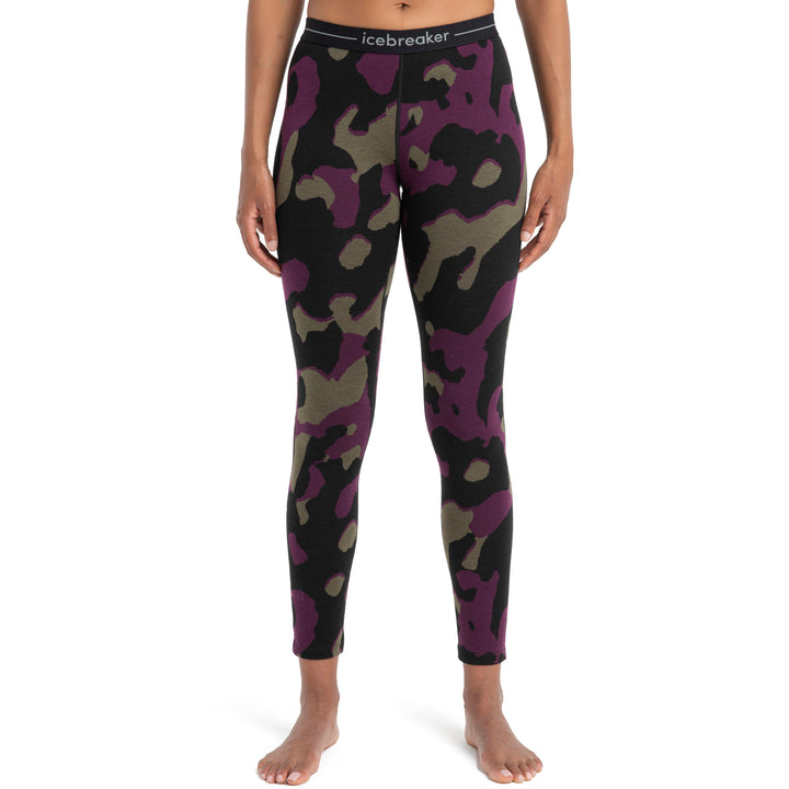 Icebreaker Merino 260 Vertex Leggings - Women's Black/Loden/Nightshade