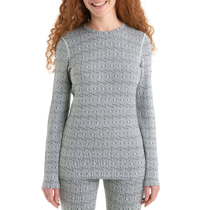 Icebreaker Merino 260 Vertex Long-Sleeve Crew - Women's Snow/Black